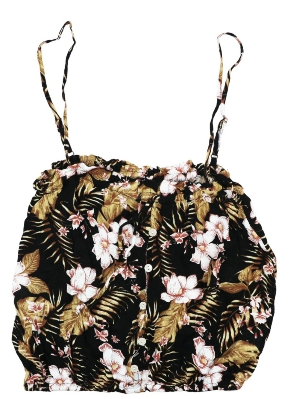 Rip Curl Black Floral Tropical Crop Top